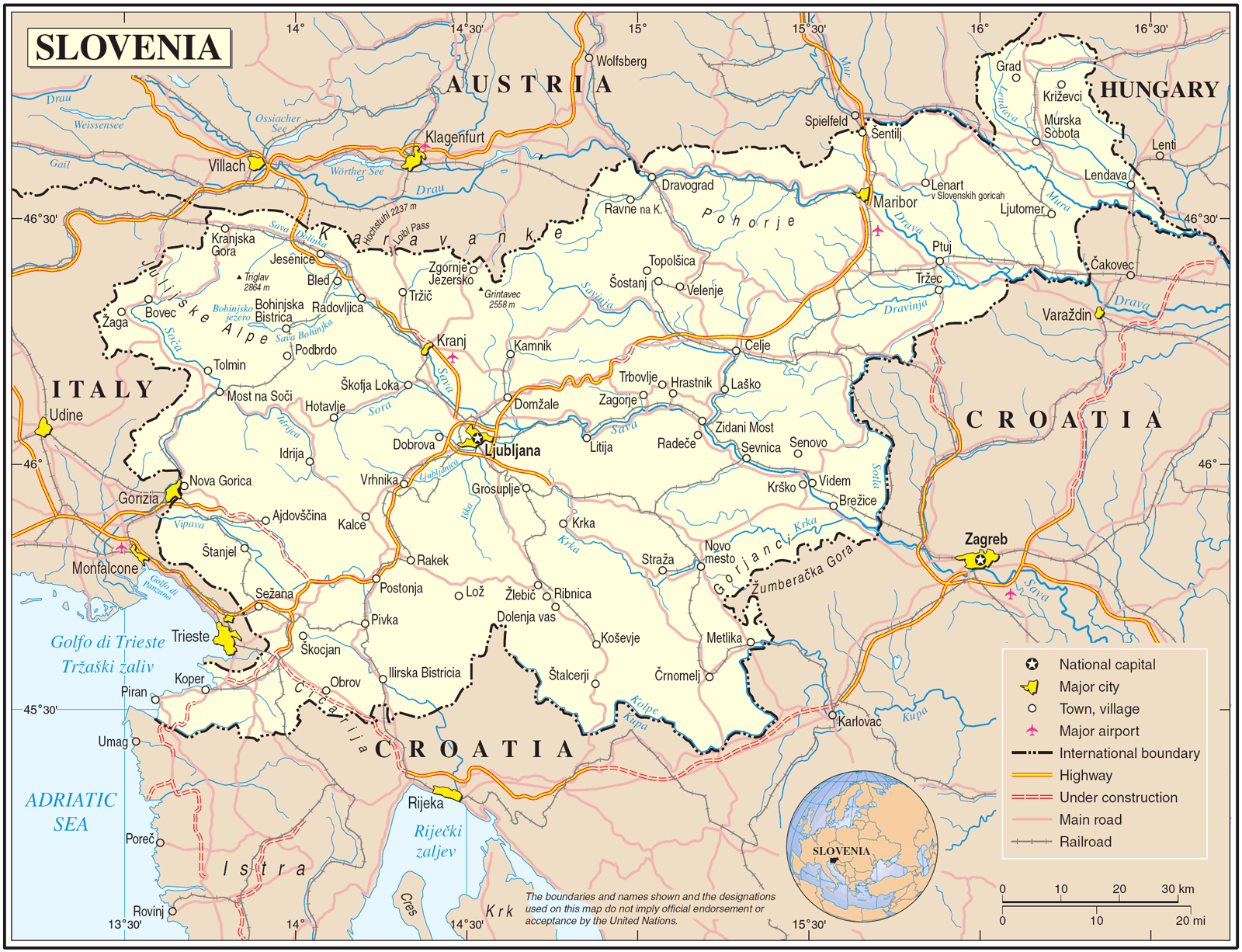 slovenija mapa Prosječna plata u Sloveniji   Sveznan slovenija mapa