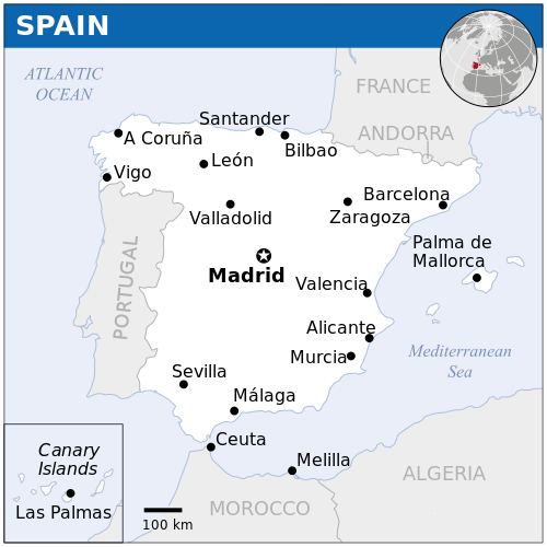 spanija mapa Prosječna plata u Španiji   Sveznan spanija mapa